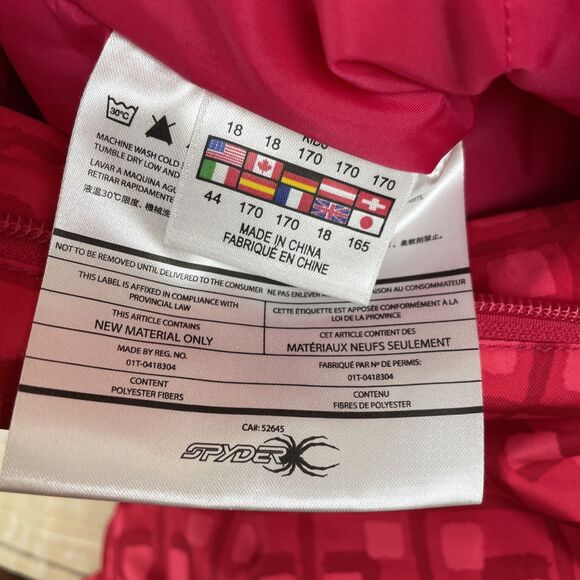 Spyder Snowboard Ski Snow Pants Girls Pink Print Size 18 - Picture 13 of 15